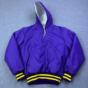 Holloway Jacket Men's Small Purple 1/4 Zip Windbreaker Hoodie Varsity Sports 90s